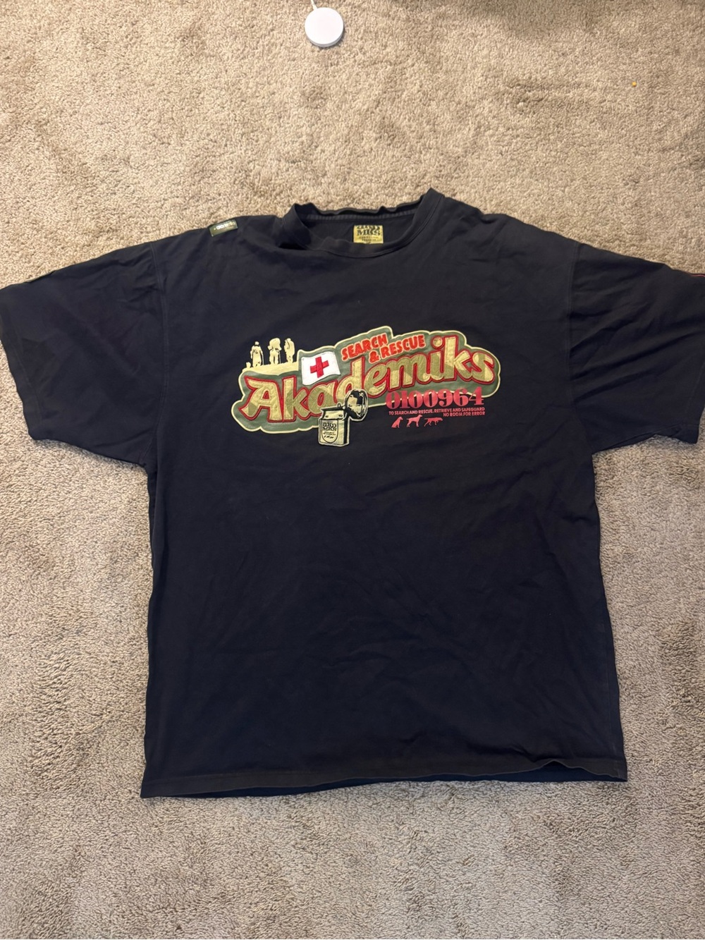 Akademiks Black Short-Sleeve Graphic Tee with Red & Gold Logo